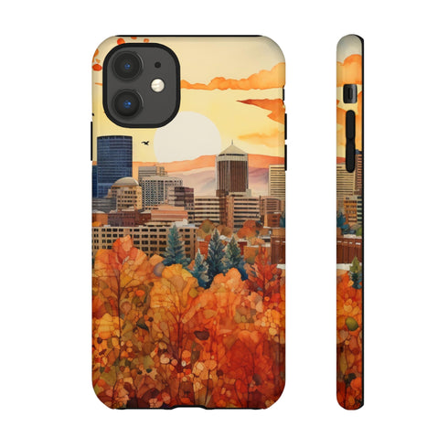An Urban Autumn Overlook - Impact Resistant Phone Case iPhone 11 Glossy